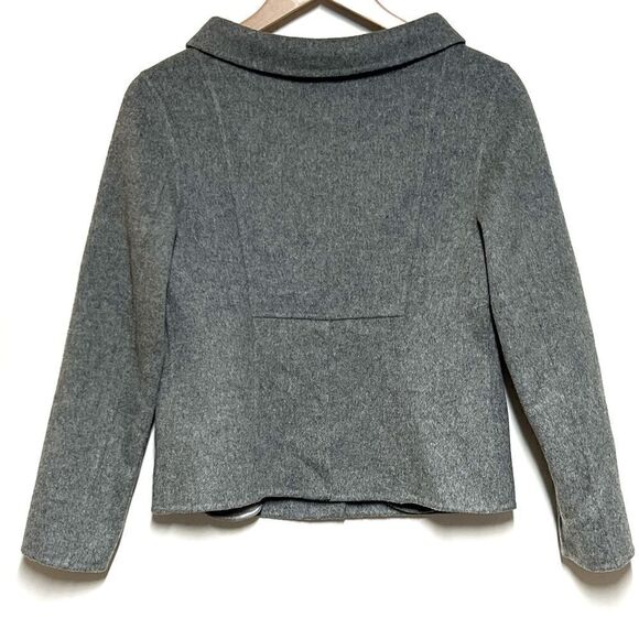 Vintage SCHUMACHER Grey Wool Crop Jacket Womens Sz M - Picture 3 of 10